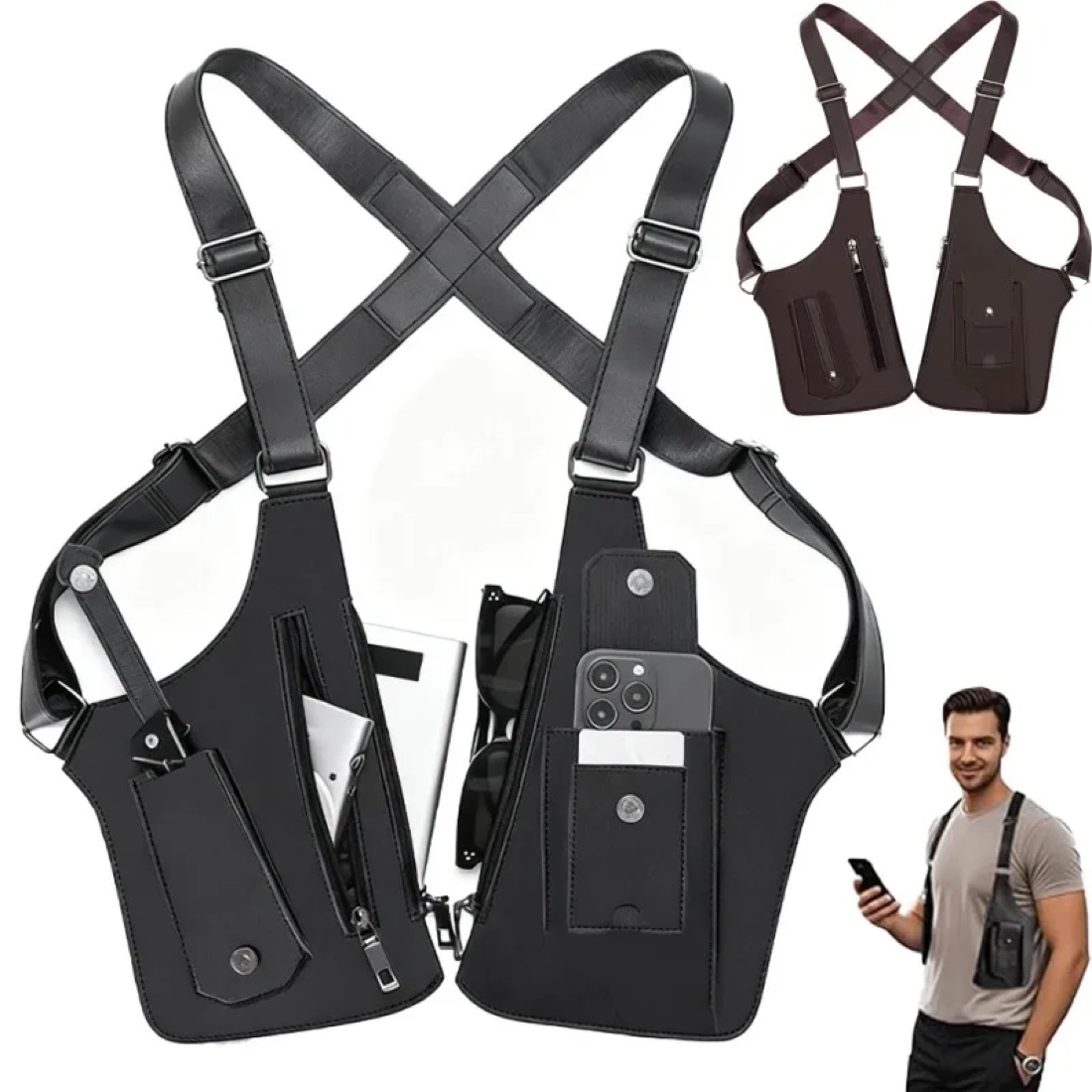 Usha Chest Rig — Utility-väska i PU-läder